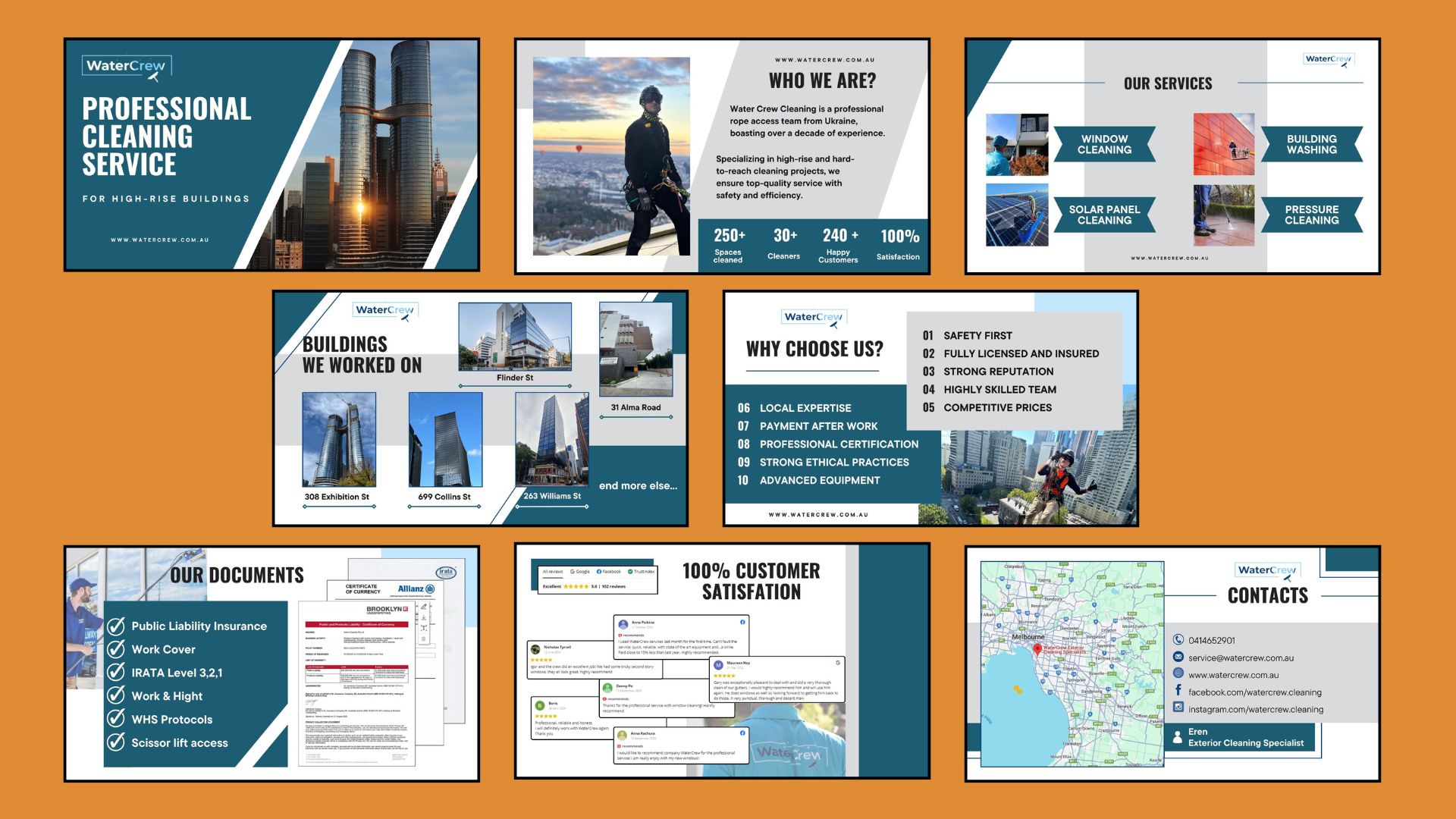 Фото B2B презентація для клінінгової компанії, що спеціалізується на висотних будівлях. Австрія 