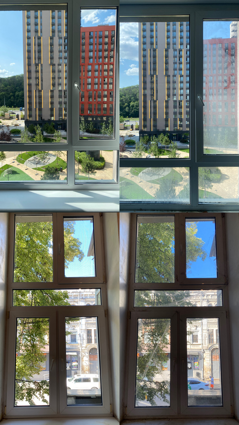 Фото миття вікон після ремонту абож від забудовника, також зняття наліпок та скотчу. 