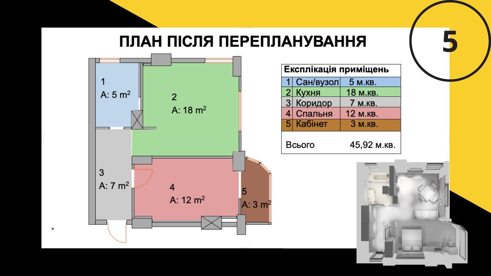 Фото План квартири після перепланування