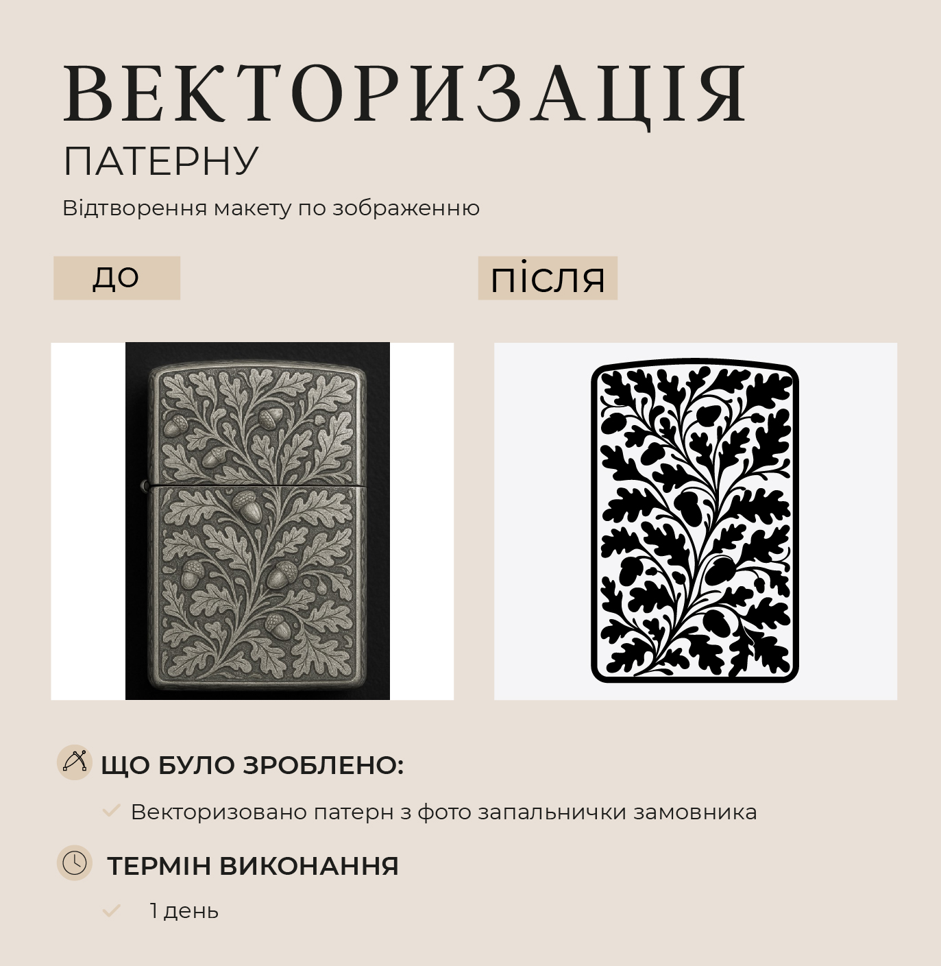 Фото Векторизовано патерн з фото запальнички замовника
