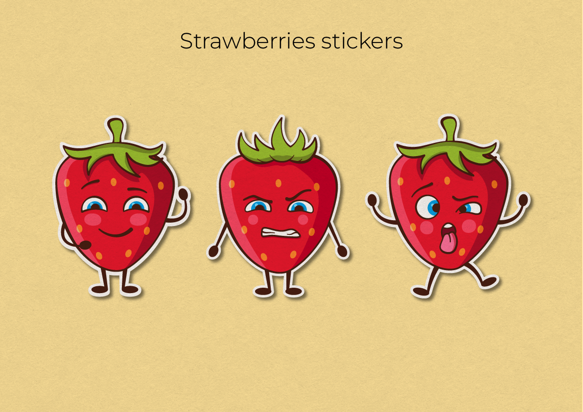 Фото Strawberries stickers
