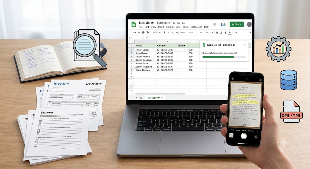 Фото Оперативне та точне введення даних в Excel, Google Таблиці, CRM та базі даних 1