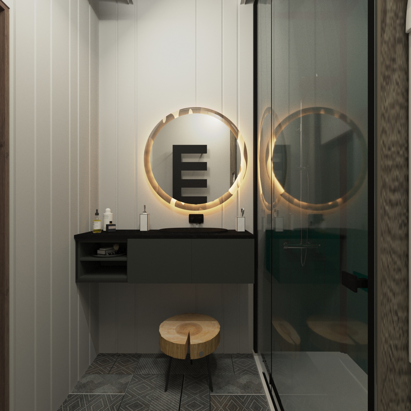 Фото Ванная комната в бело зеленых тонах
3DsMax+Corona Render