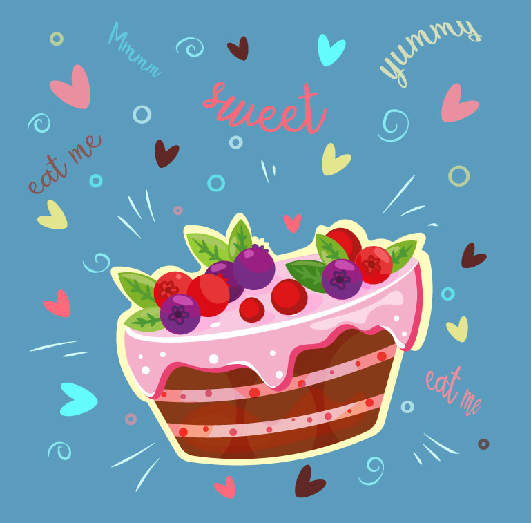Фото Food illustration. Тортик.  Adobe Illustrator, графічний планшет.