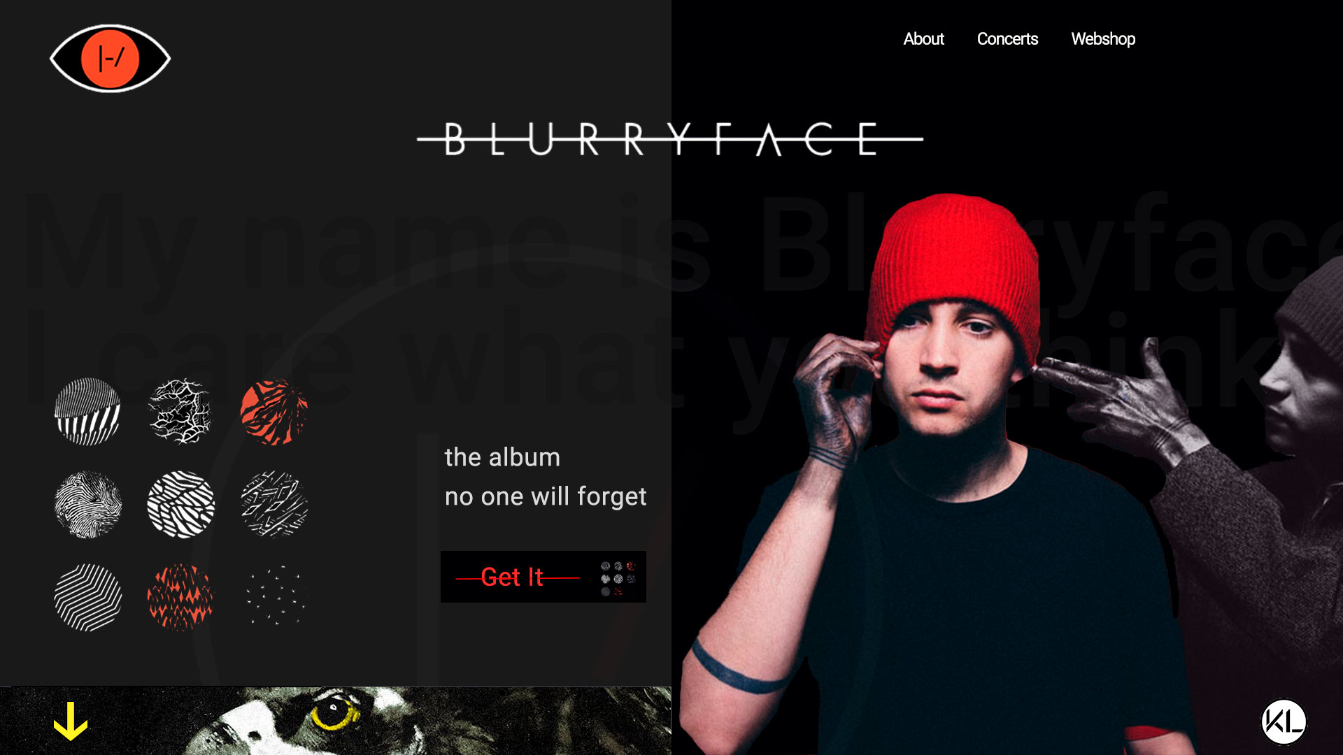 Фото Дизайн сайту Twenty One Pilots періоду "Blurryface"