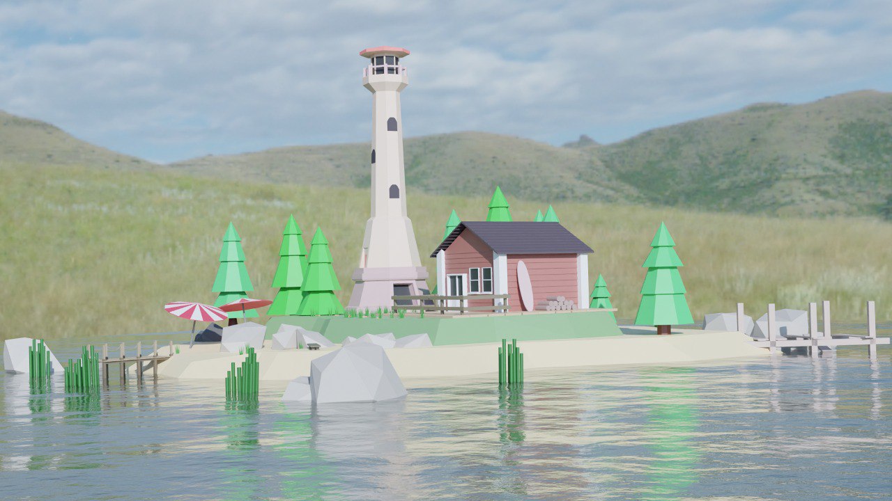 Фото Створення сцени low poly, ігровий дизайн. Інді ресурси