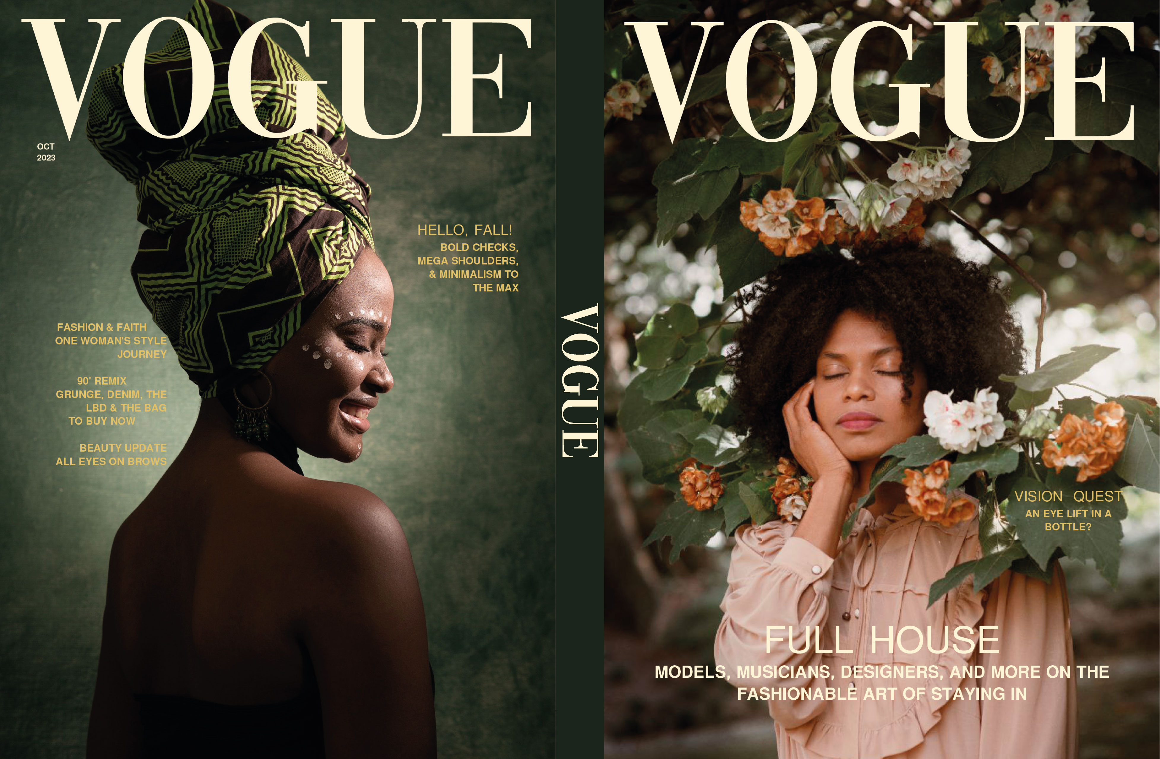 Фото (не офіційна, тренувальна) обкладинка журналу Vogue
Для портфоліо та розширення власних навичок створила обкладинку журналу Vogue. Фото брала зі стокових сайтів, а текстові вставки - з офіційних обкладинок. На все про все через зайнятість на роботу витратила приблизно три дні