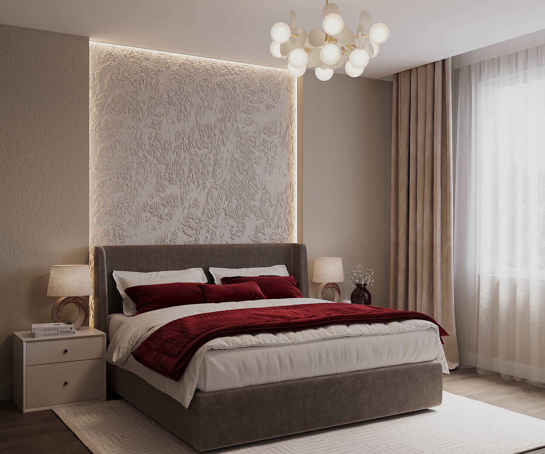 Фото Візуалізація спальні, виконано за допомогою 3ds Max + Corona Render. Більше ракурсів у моєму профілі в інстаграм https://www.instagram.com/tb_3dvisualizer?igsh=dTQ1NDBqcnd0Ymxu