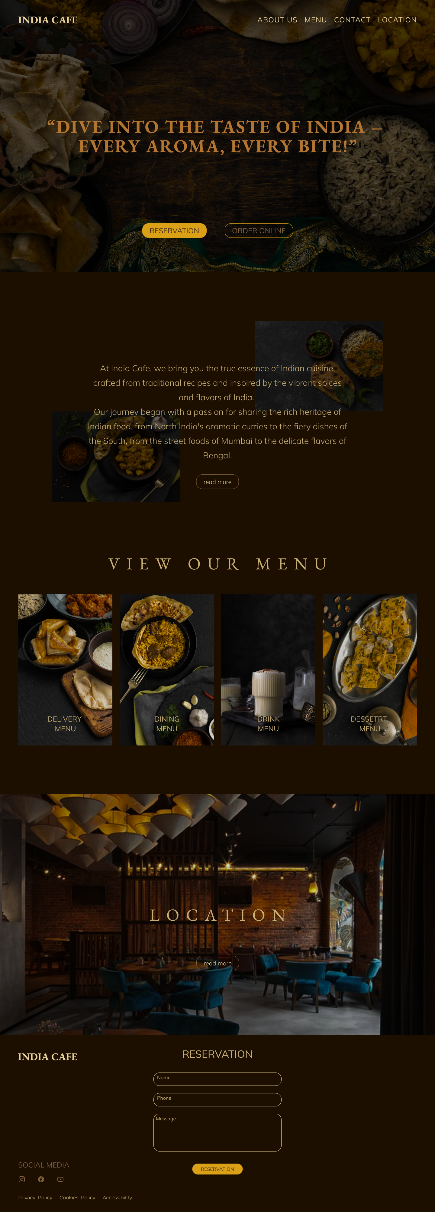 Фото Редизайн сайту індійського кафе 
