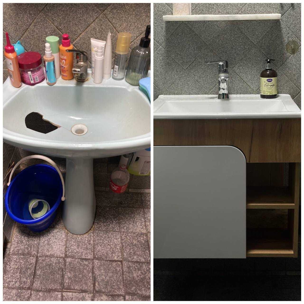 Фото Замена умывальника н новый