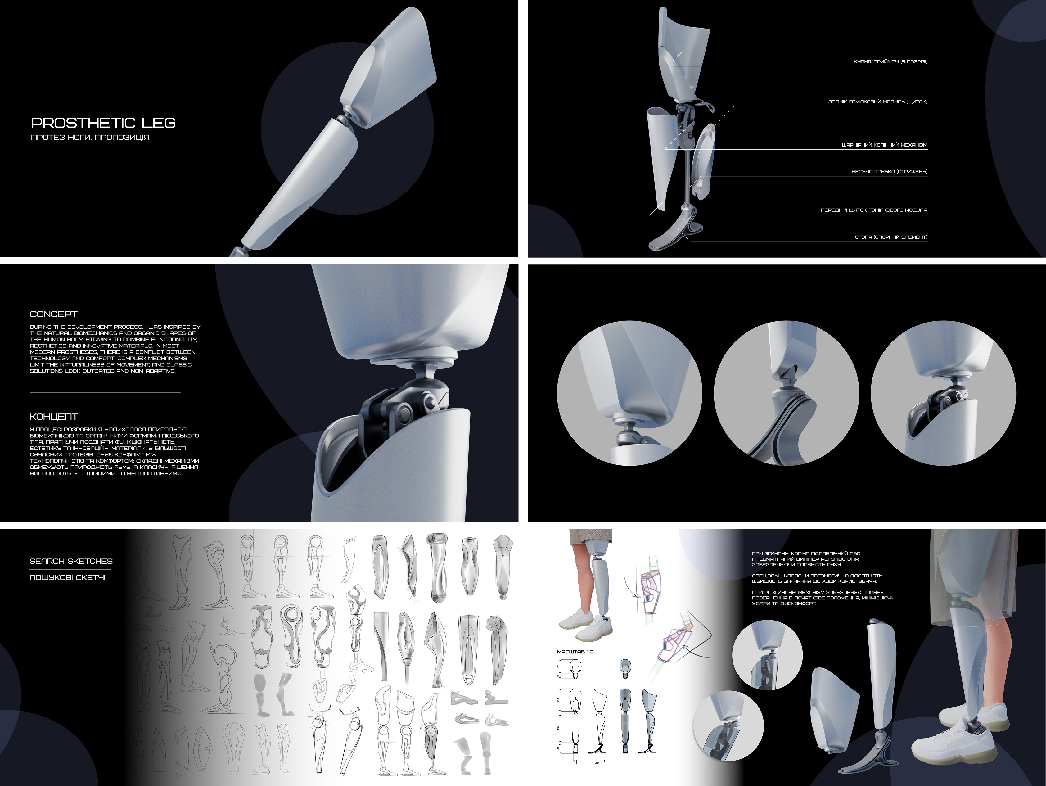 Фото Протез ноги. Дизайн пропозиція. Промисловий дизайн.