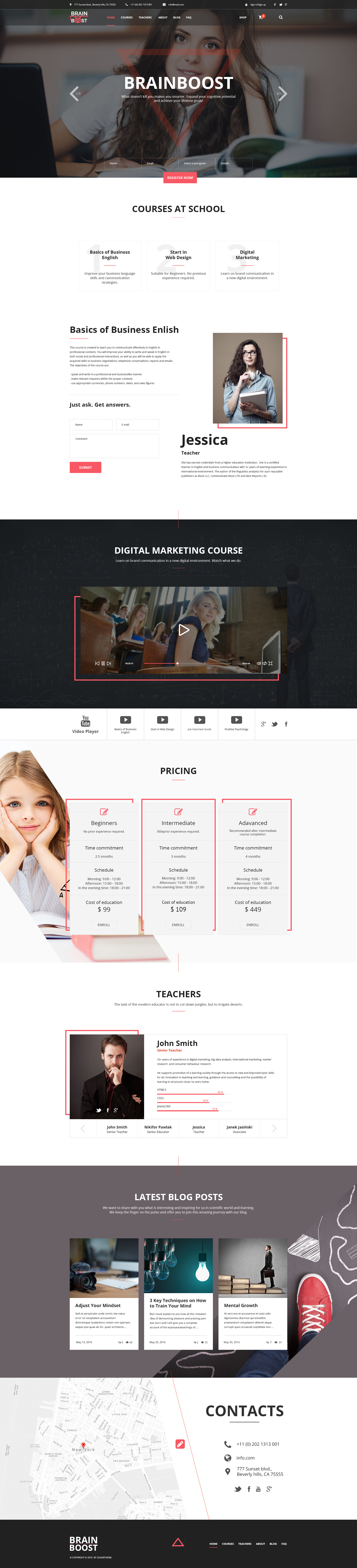 Фото  BrainBoost Education, School & Courses PSD Template