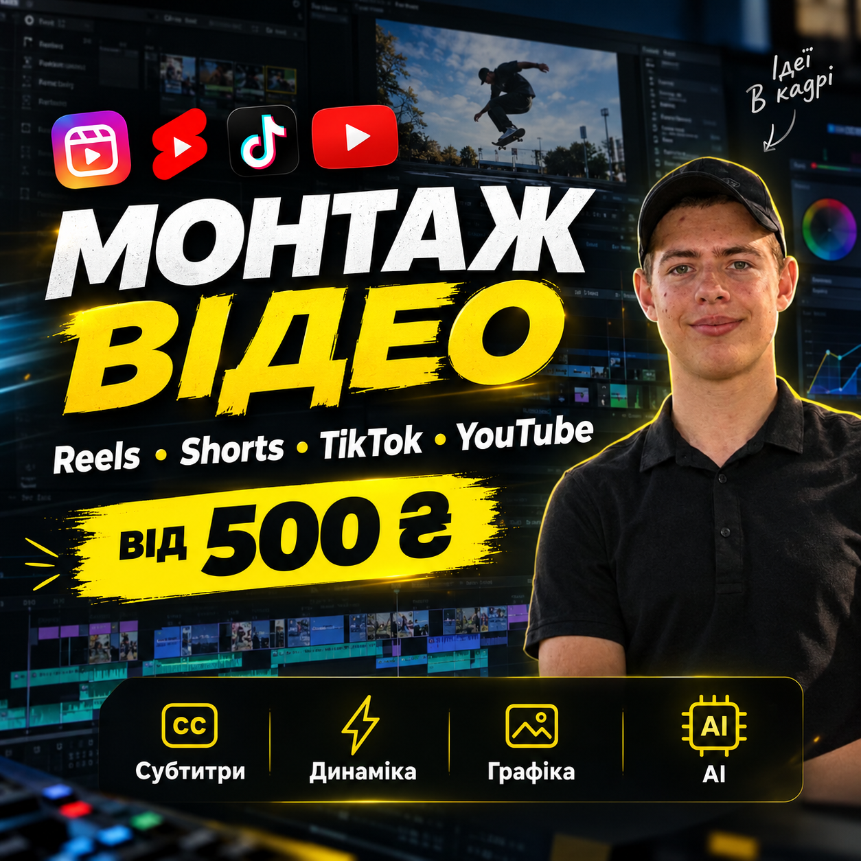 Фото Монтаж відео | Reels, Shorts, Meta Ads, YouTube, AI + ідеї для відео 4