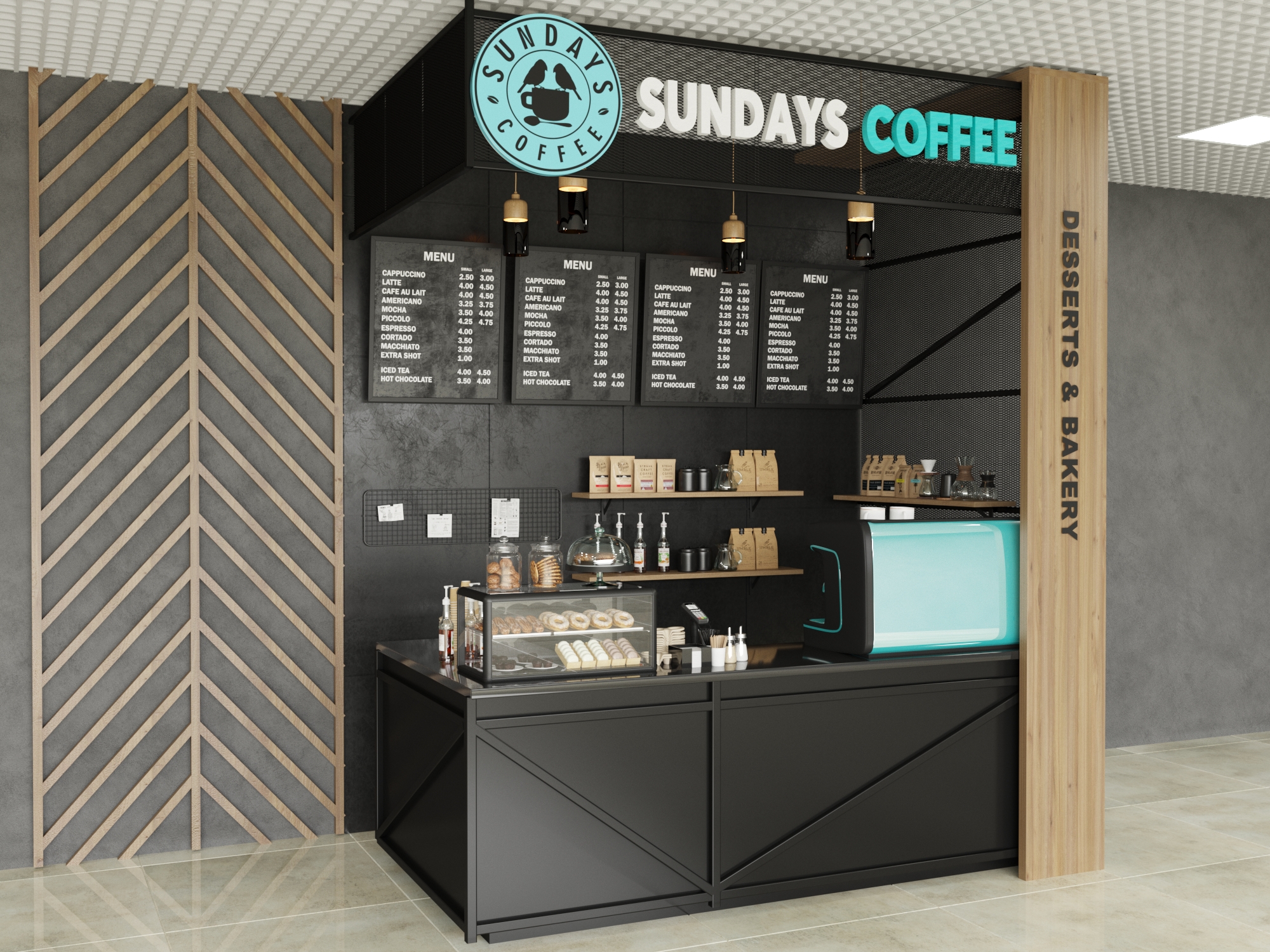 Фото Визуализация Coffeshop для торгового центра