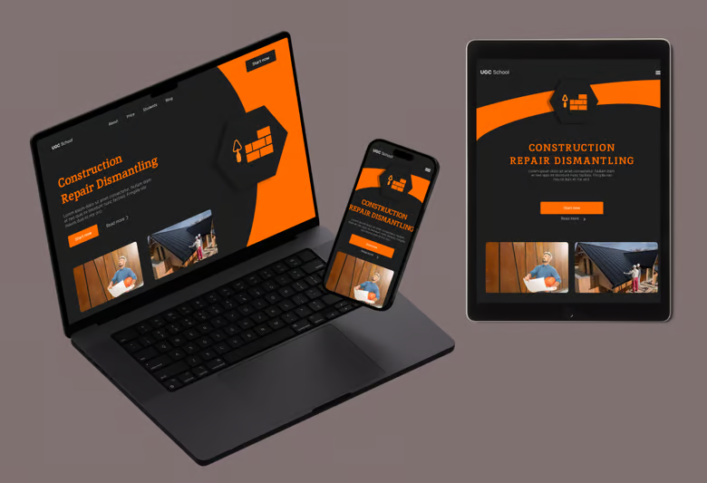Фото Website design for a company providing construction services.