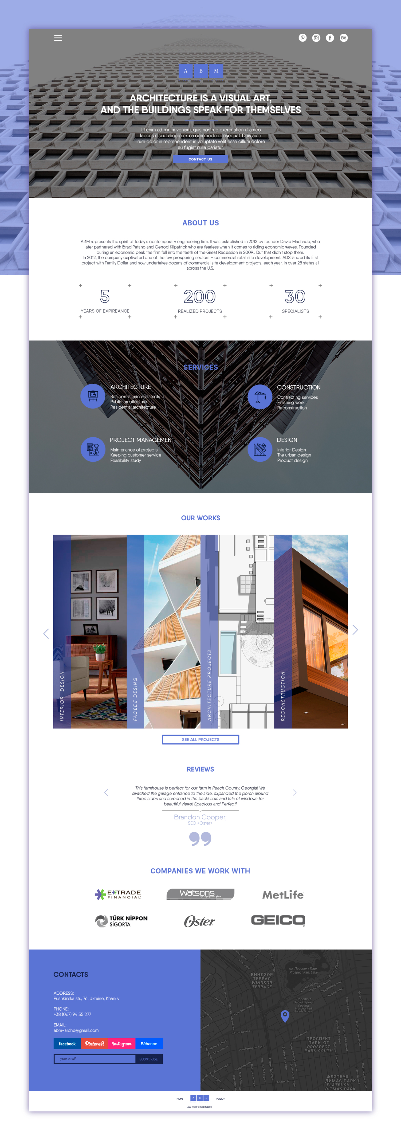 Фото Дизайн landing page для архитектурного бюро
