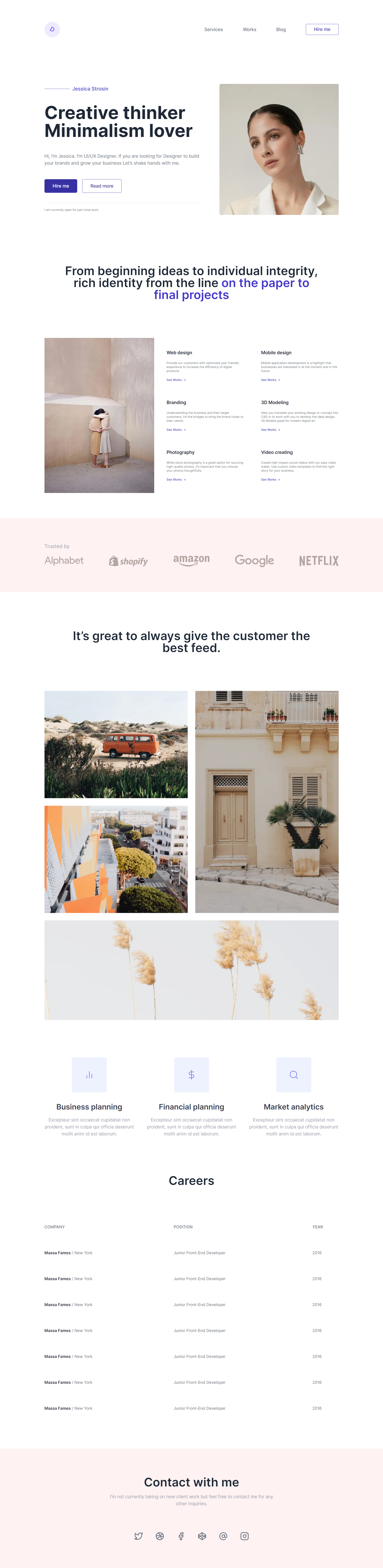 Фото Адаптивний LandingPage портфоліо з анімацією, липким меню та таблицею
