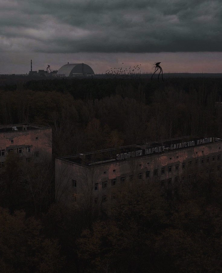 Фото Фантастична композиція на тему Чорнобиля та війни світів