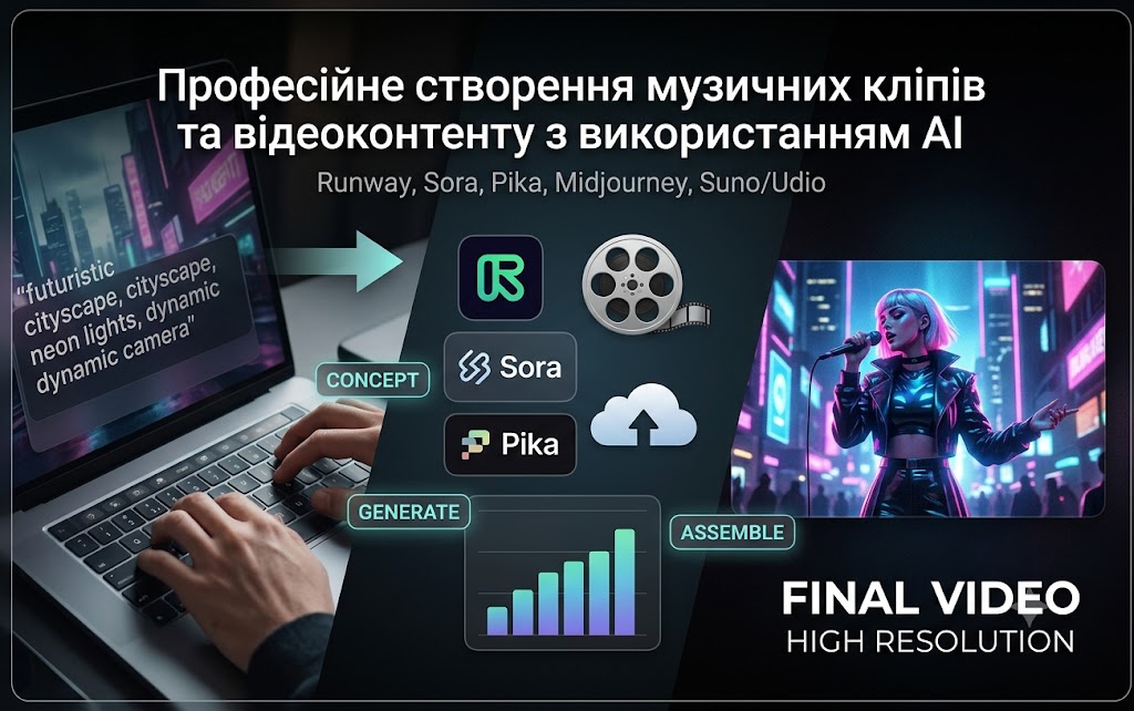 Фото Професійне створення музичних кліпів та відеоконтенту з використанням AI 1