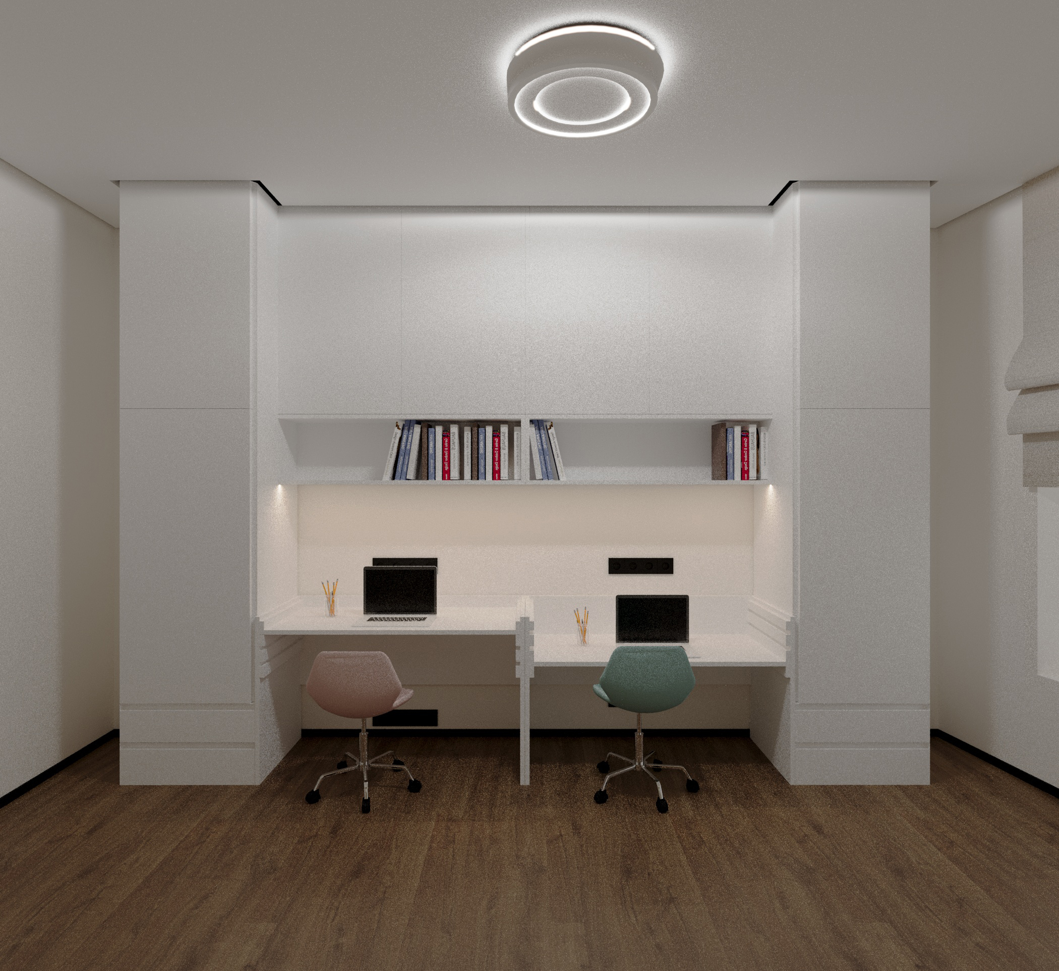 Фото Візуалізація з підбором елементів інтер'єру трикімнатної квартири(дитяча)