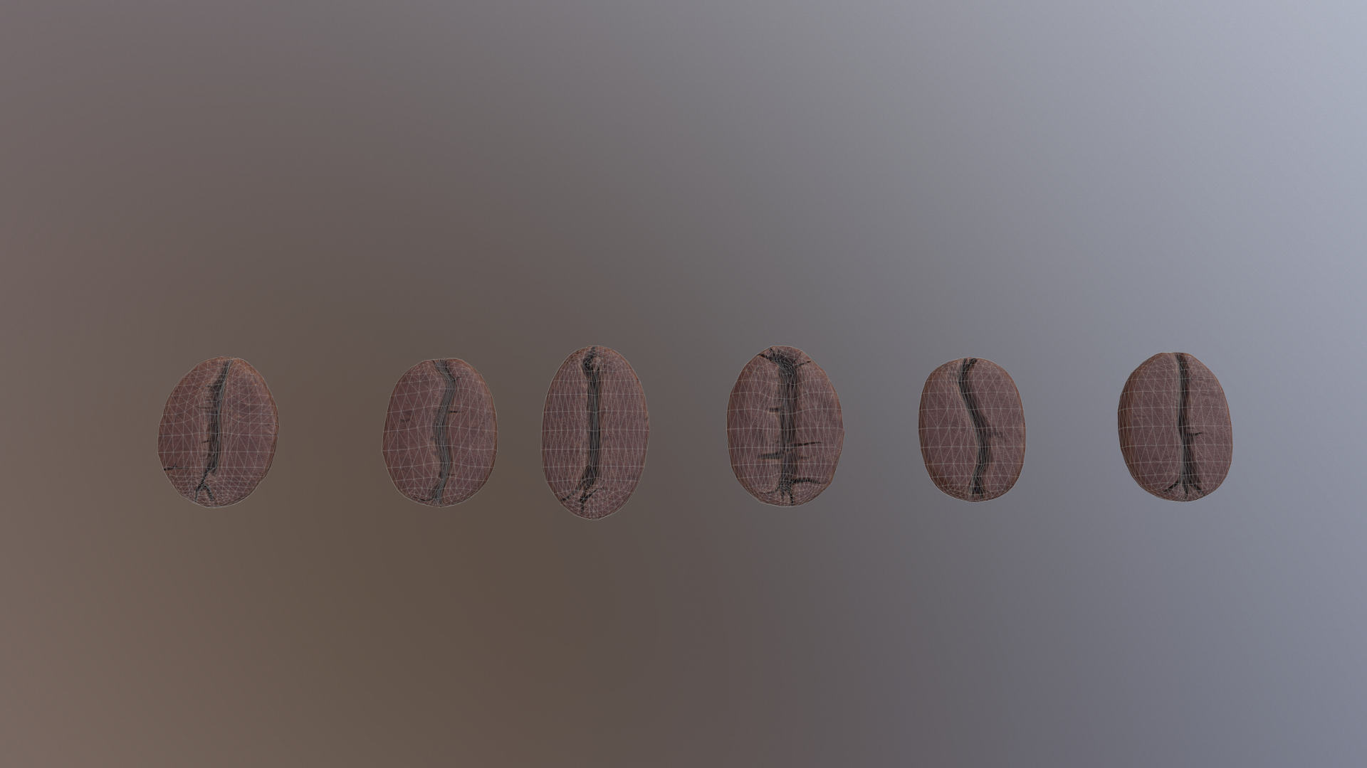 Фото Game-ready low-poly coffe bean