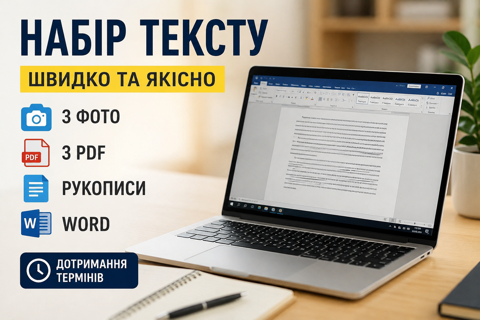 Фото Набір тексту з фото, PDF та рукопису. Швидко і якісно 1
