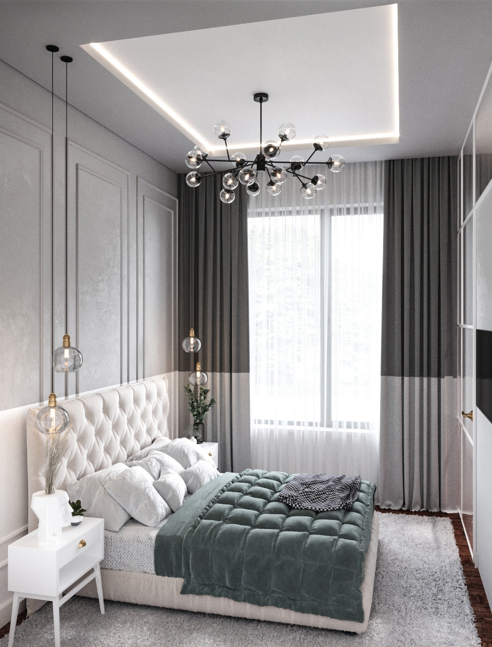Фото 3d визуализация спальни. Время роботы 4 дня