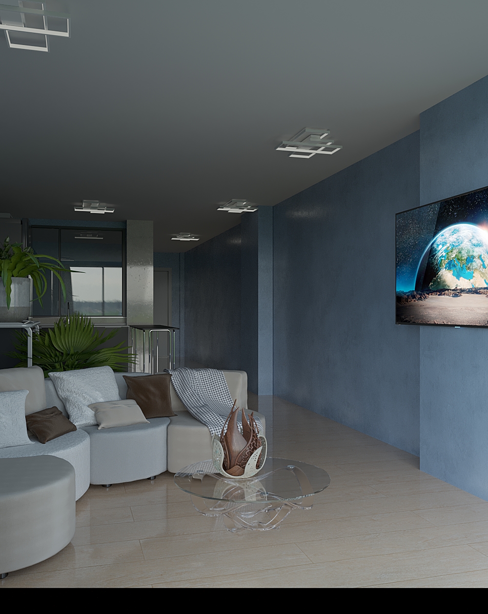 Фото Создание дизайна однокомнатной квартиры и визуализация в 3dsMax. затрачено 7 дней.