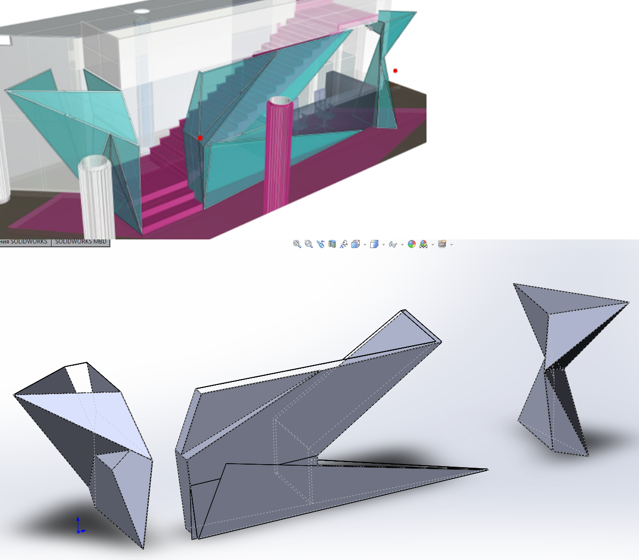 Фото Металеві конструкції. SolidWorks. Витратив 16 годин приблизно. У Львові знайдете в скорому часі таку конструкцію, не скажу де)