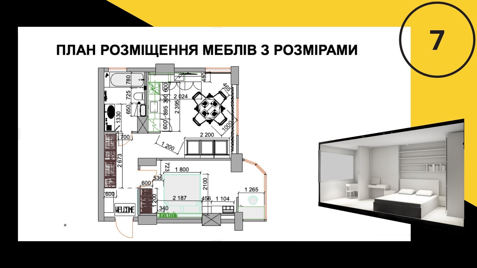 Фото План розміщення меблів з розмірами