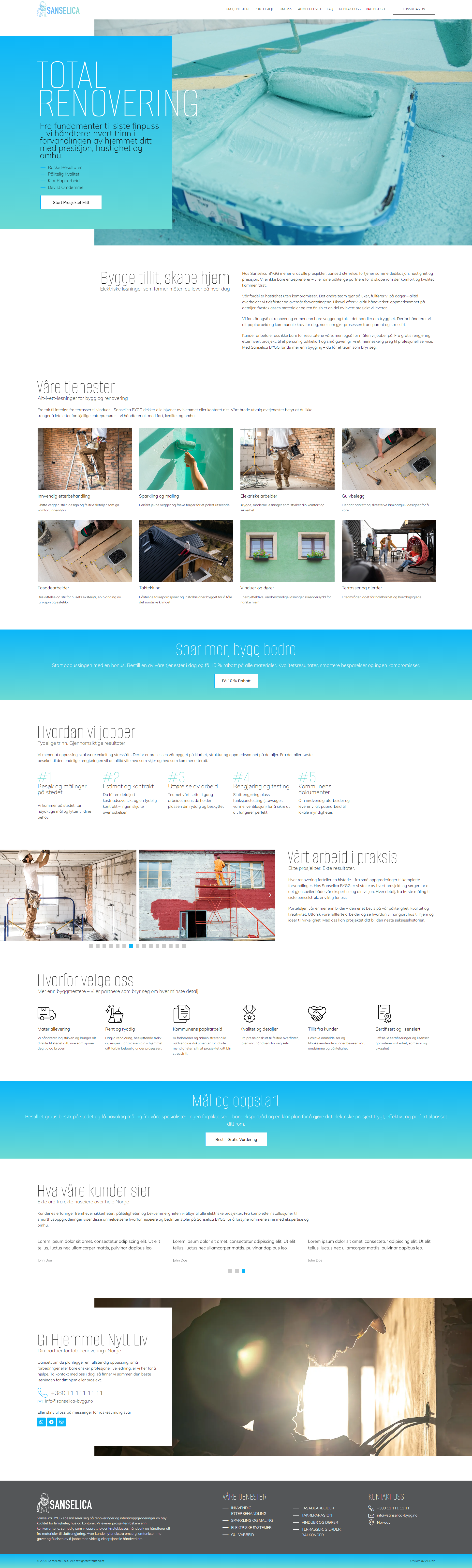 Фото Розробка сайту компанії, що спеціалізується на ремонтних роботах в Норвегії, на базі стандартної теми, WordPress та Elementor