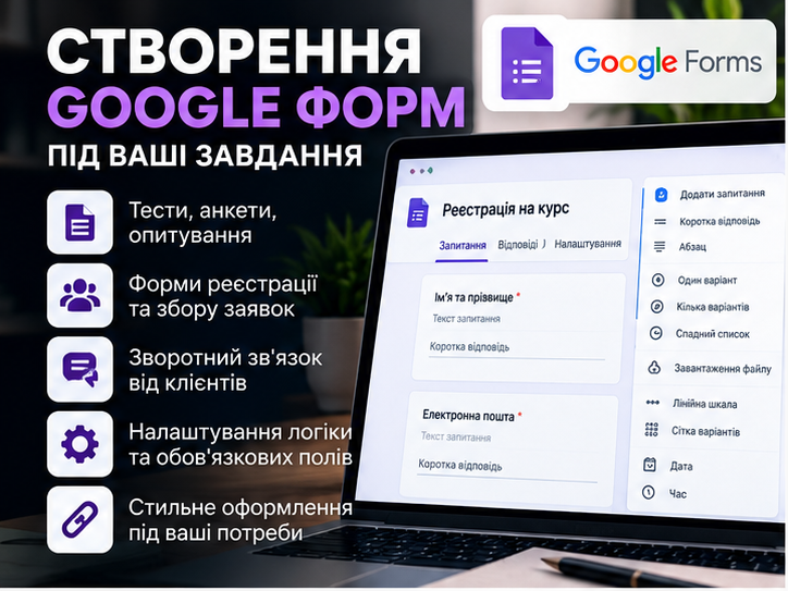 Фото Створю Google Форму, тест, анкету або опитування 4