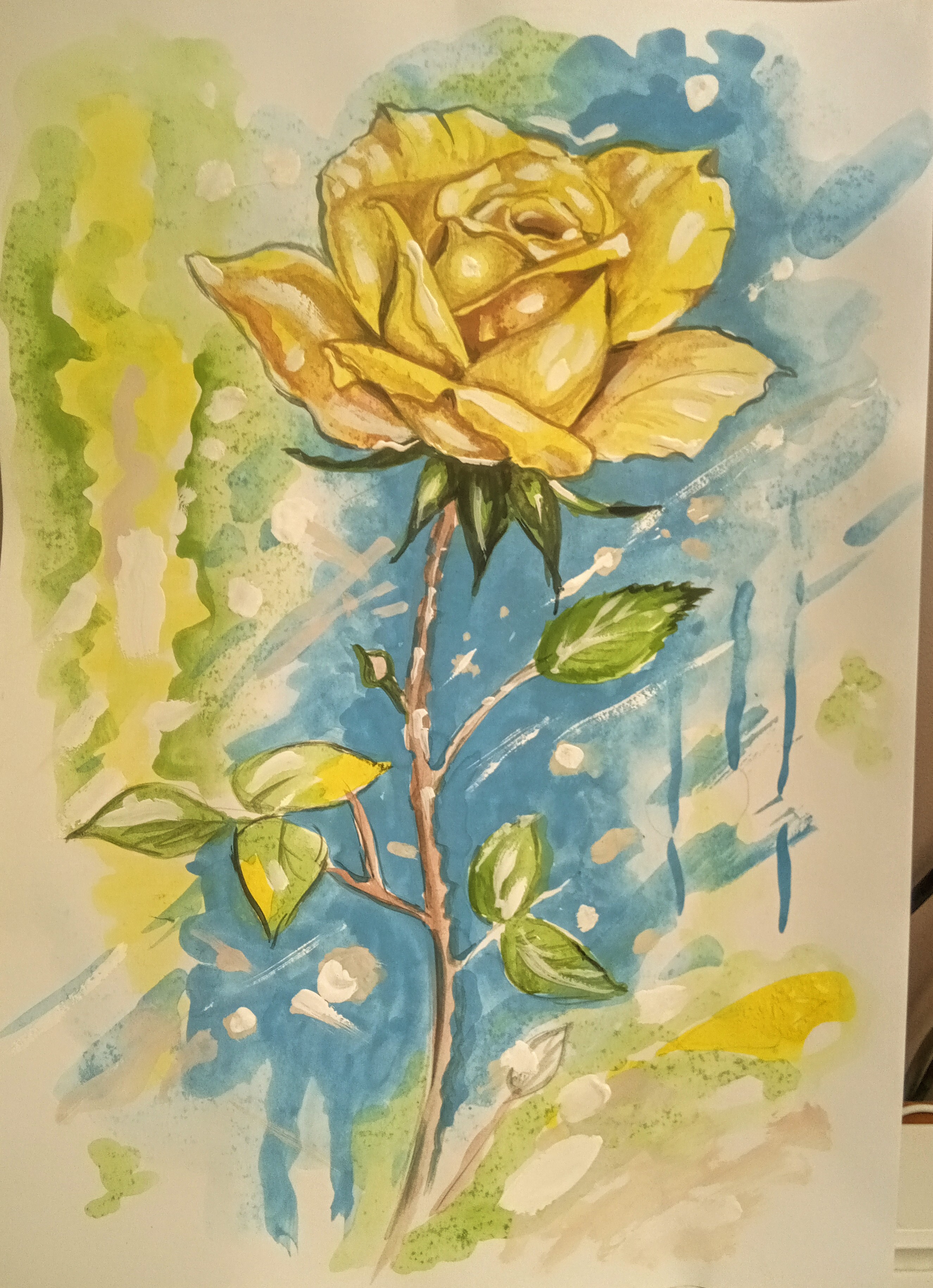 Фото Папір А4, гуаш, робота для уроку дитячої студії