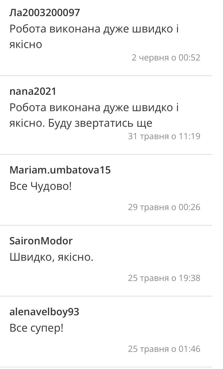 Фото відгук замовника 