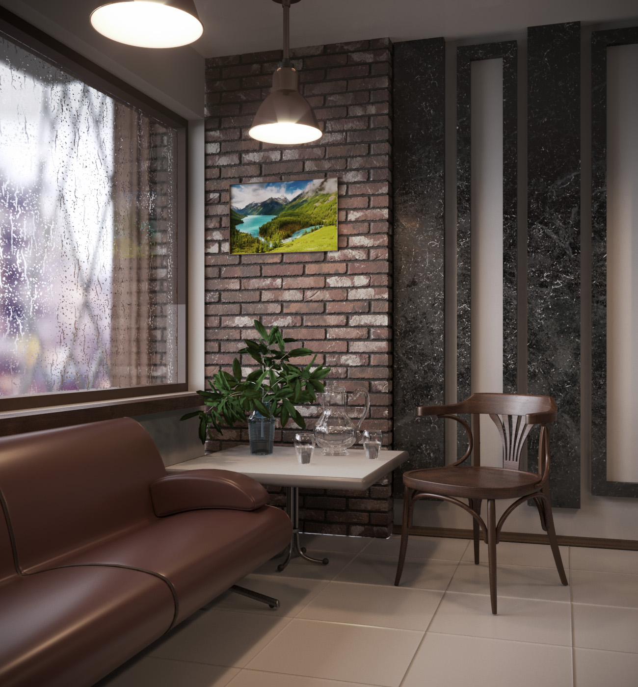 Фото Rainy day in cafe
Rainy day in cafe. CoronaRenderer. Photoshop.