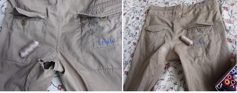 Фото Заштопана дыра в паховой области (штуковка)