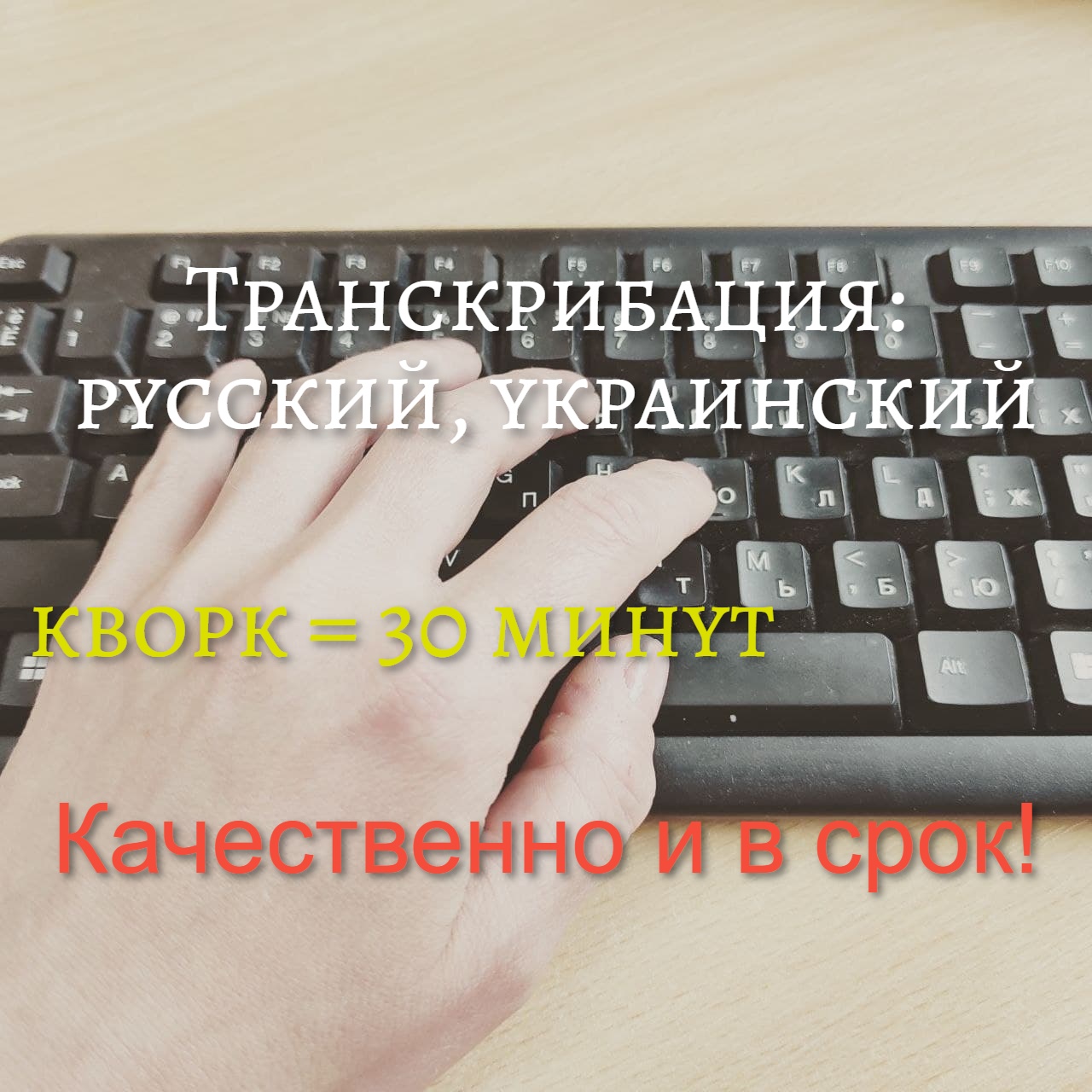 Фото Набор текста с аудио/видео в текст 1