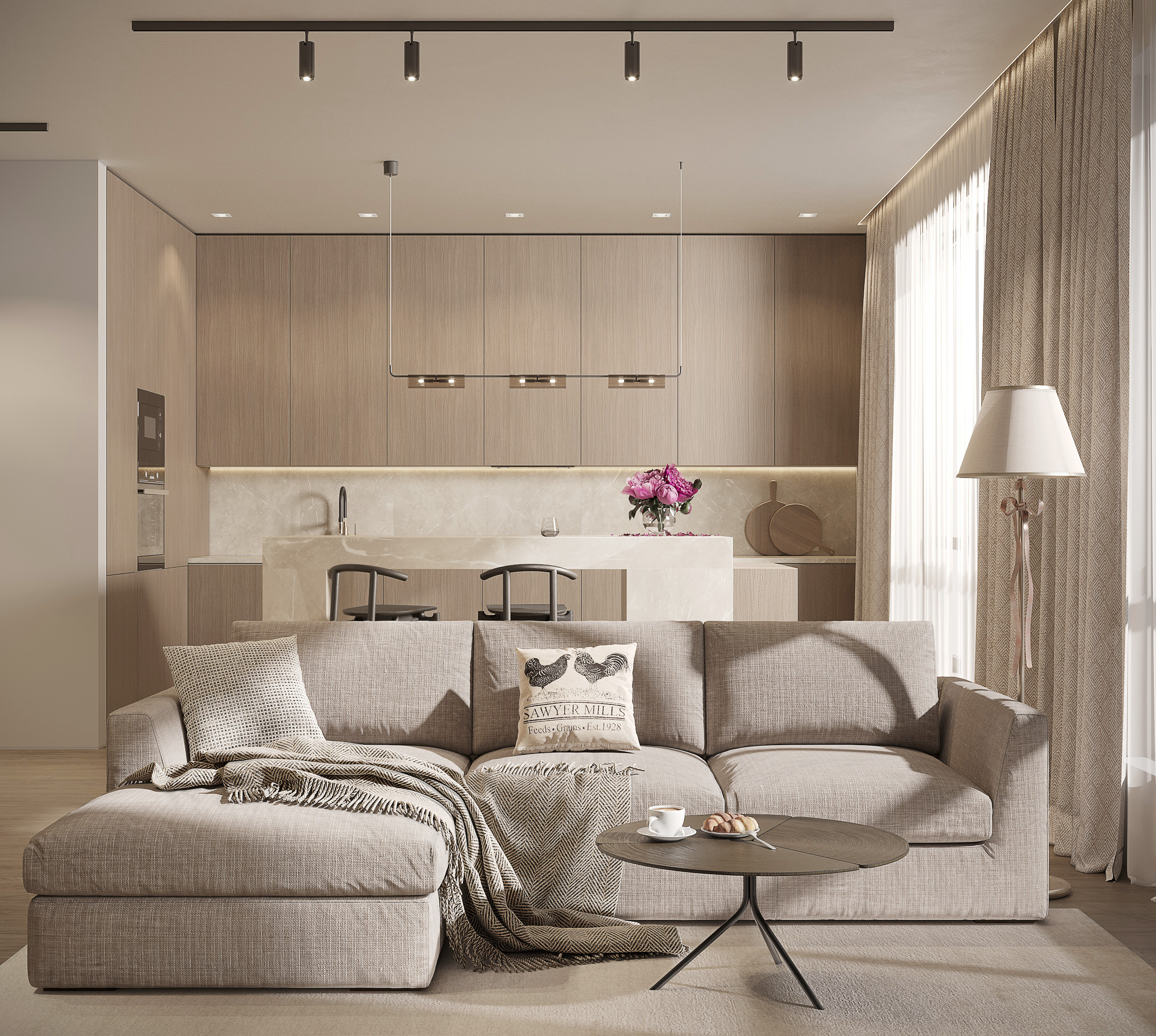 Фото The visualization is done in a contemporary minimalist style