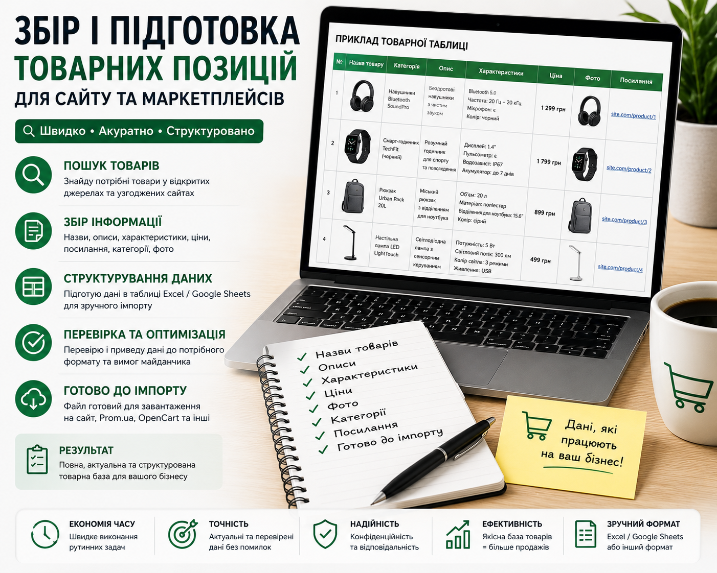 Фото Збір і підготовка товарних позицій для сайту 1