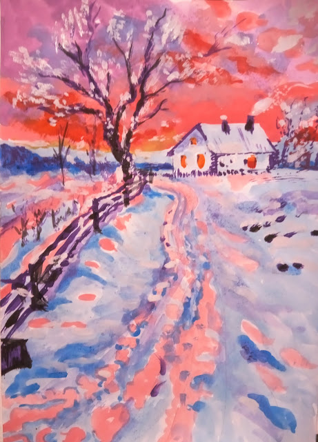 Фото Папір А4, гуаш, робота для уроку дитячої студії