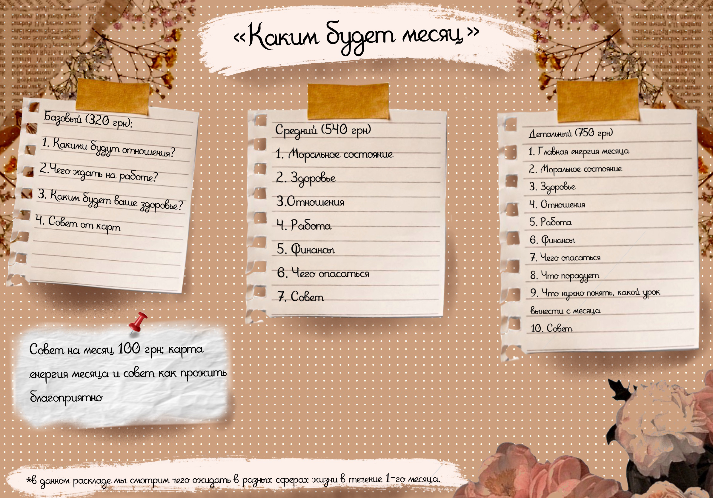 Фото Приклад оформлення прайсу