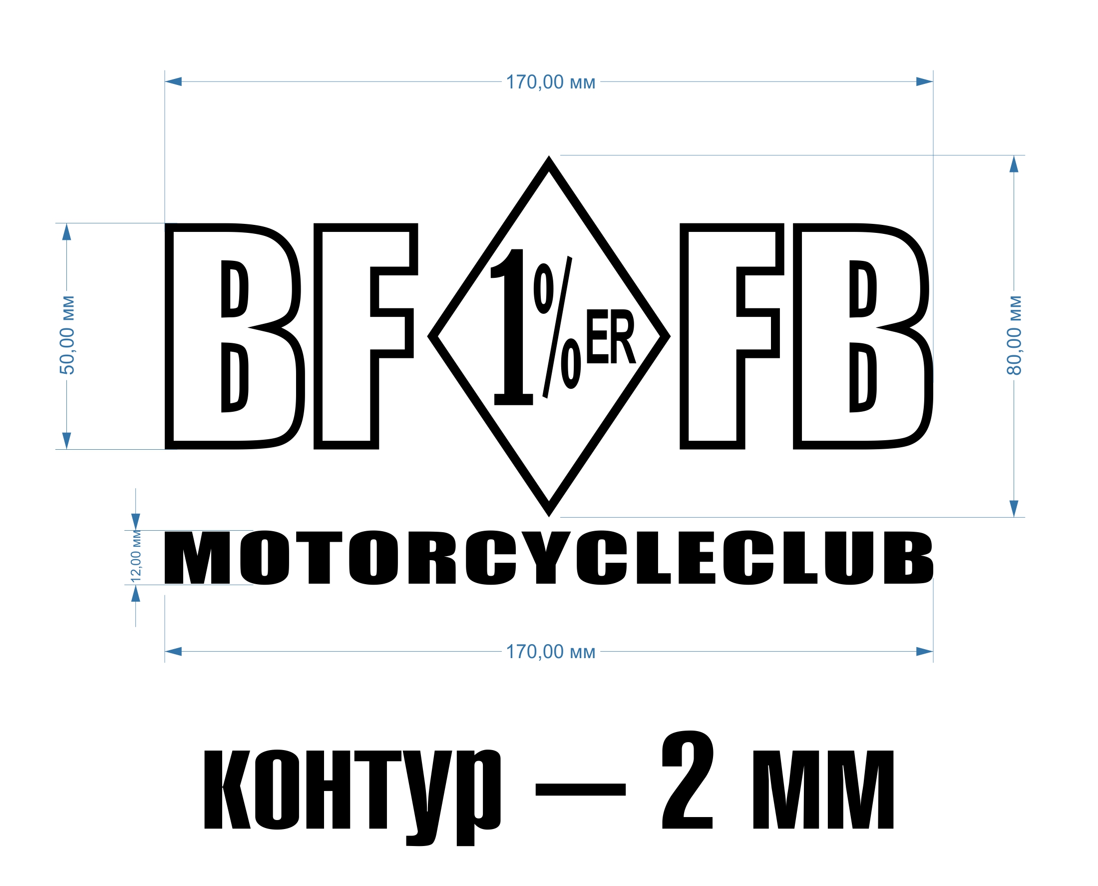 Фото Разработка файла для изготовления матрицы под тиснение на коже. Для байкерского клуба BANDIDOS MC.