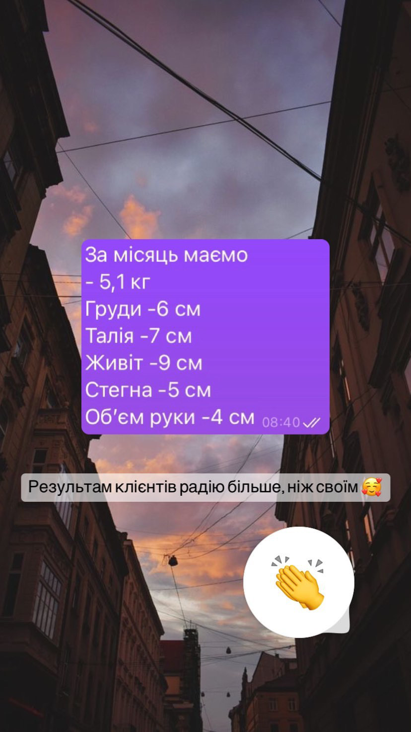 Фото Супровід клієнта протягом місяця - складене меню, щоденний його контроль, розбір аналізів, підтримка вітамінами і БАД