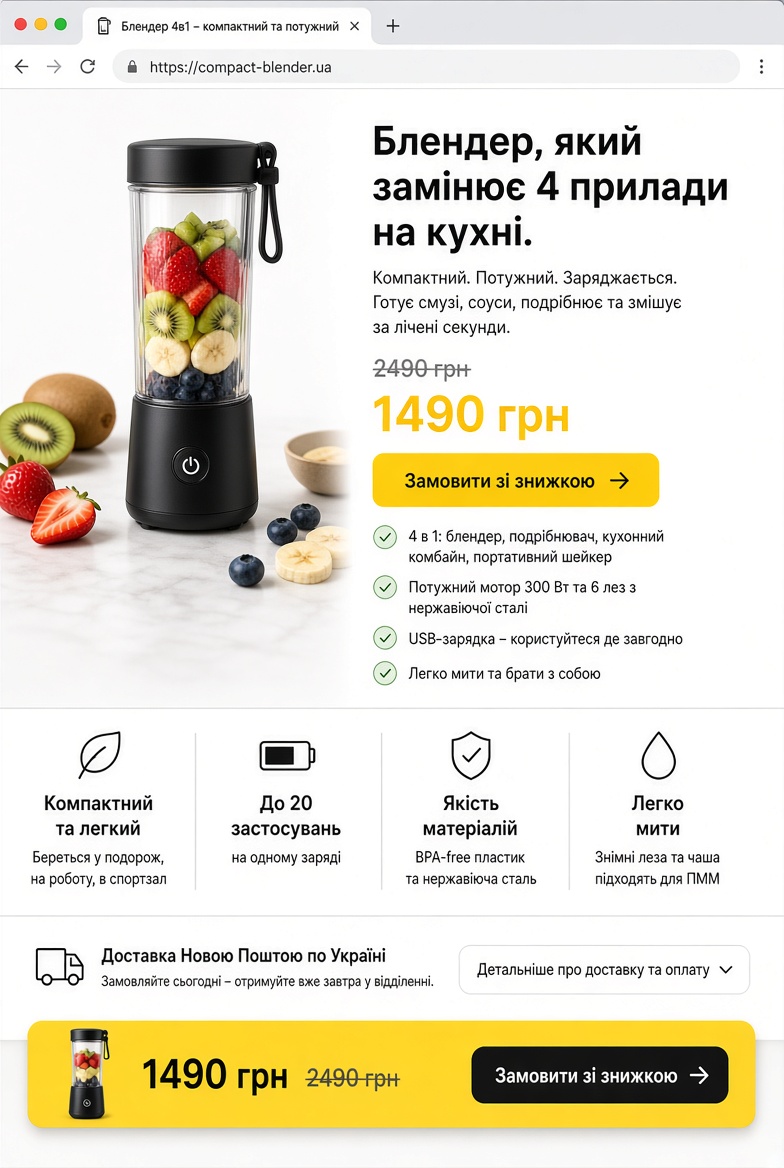 Фото Лендінг для реклами від 1000 грн | односторінковий сайт під заявки 3